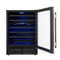 Bacchino 24 Inch Wine Cooler, with Antique Brass Handles, with LED Lighting, Triple Glass Door, 51 Bottle Capacity, Built-In or Freestanding
