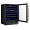 Bacchino 24 Inch Wine Cooler, with Antique Brass Handles, with LED Lighting, Triple Glass Door, 51 Bottle Capacity, Built-In or Freestanding