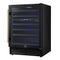 Bacchino 24 Inch Wine Cooler, with Antique Brass Handles, with LED Lighting, Triple Glass Door, 51 Bottle Capacity, Built-In or Freestanding