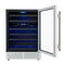 Bacchino 24 Inch Wine Cooler, with Antique Brass Handles, with LED Lighting, Triple Glass Door, 51 Bottle Capacity, Built-In or Freestanding