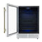 Frescolino 24 Inch Beverage Cooler, with Antique Brass Handles, with LED Lighting, Triple Glass Door, 188 Can Capacity, Built-In or Freestanding