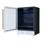 Frescolino 24 Inch Beverage Cooler, with Antique Brass Handles, with LED Lighting, Triple Glass Door, 188 Can Capacity, Built-In or Freestanding