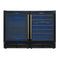 Gemello 48 Inch Side-by-Side Wine and Beverage Cooler in Black with Antique Brass Handles, French Door, 9.6 cu. ft.