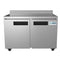 48 in. Stainless Steel Two-Door Worktop Commercial Freezer with 3.5 in. Backsplash, 12 cu. ft