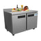 48 in. Stainless Steel Two-Door Worktop Commercial Freezer with 3.5 in. Backsplash, 12 cu. ft