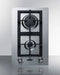 12" Wide 2-Burner Propane Gas Cooktop In Stainless Steel