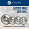 Range 4-piece Chrome Drip Pan Set – 4-pack Includes 3 6" And 1 8" Pans