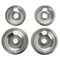 Range 4-piece Drip Pan Set | 6" & 8" Chrome Replacement Bowls