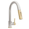 Autograph Edition Gemini Pull Down Single Handle Kitchen Faucet In Brushed Nickel And Champagne Bronze