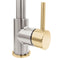 Autograph Edition Gemini Pull Down Single Handle Kitchen Faucet In Brushed Nickel And Champagne Bronze