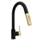 Autograph Edition Gemini Pull Down Single Handle Kitchen Faucet In Matte Black And Champagne Bronze