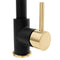 Autograph Edition Gemini Pull Down Single Handle Kitchen Faucet In Matte Black And Champagne Bronze