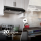 Glacier 42Inch 350 MAX Blower CFM 1.5 Sones Black Range Hood