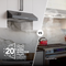 Glacier 36Inch 350 MAX Blower CFM 1.5 Sones Black Stainless Range Hood