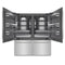 72 In. 39.6 Cu. Ft. French Door Built-in Bottom Freezer Refrigerator With Water Dispensers And Ice Makers In Stainless Steel With Graphite Gray Interior