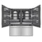 72 In. 39.6 Cu. Ft. French Door Built-in Bottom Freezer Refrigerator With Water Dispensers And Ice Makers In Stainless Steel With Graphite Gray Interior