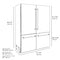 72 In. 39.6 Cu. Ft. French Door Built-in Bottom Freezer Refrigerator With Water Dispensers And Ice Makers In Black Stainless Steel With Graphite Gray Interior