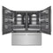 72 In. 39.6 Cu. Ft. French Door Built-in Bottom Freezer Refrigerator With Water Dispensers And Ice Makers In Satin Stainless Steel With Graphite Gray Interior