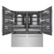 72 In. 39.6 Cu. Ft. French Door Built-in Bottom Freezer Refrigerator With Water Dispensers And Ice Makers In Satin Stainless Steel With Graphite Gray Interior