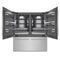 72 In. 39.6 Cu. Ft. French Door Built-in Bottom Freezer Refrigerator With Water Dispensers And Ice Makers In Satin Stainless Steel With Graphite Gray Interior