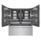 72 In. 39.6 Cu. Ft. French Door Built-in Bottom Freezer Refrigerator With Water Dispensers And Ice Makers In Satin Stainless Steel With Graphite Gray Interior