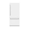 36 In. 19.8 Cu. Ft. Built-in Bottom Freezer Refrigerator With Water Dispenser And Ice Maker In White Matte With Graphite Gray Interior