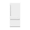 36 In. 19.8 Cu. Ft. Built-in Bottom Freezer Refrigerator With Water Dispenser And Ice Maker In White Matte With Graphite Gray Interior