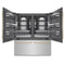 Autograph Edition 72 In. 39.6 Cu. Ft. French Door Built-in Bottom Freezer Refrigerator With Water Dispensers And Ice Makers In Stainless Steel With Graphite Gray Interior And Champagne Bronze Accents