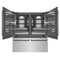 Autograph Edition 72 In. 39.6 Cu. Ft. French Door Built-in Bottom Freezer Refrigerator With Water Dispensers And Ice Makers In Stainless Steel With Graphite Gray Interior And Matte Black Accents