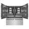 Autograph Edition 72 In. 39.6 Cu. Ft. French Door Built-in Bottom Freezer Refrigerator With Water Dispensers And Ice Makers In Stainless Steel With Graphite Gray Interior And Matte Black Accents