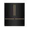 Autograph Edition 72 In. 39.6 Cu. Ft. French Door Built-in Bottom Freezer Refrigerator With Water Dispensers And Ice Makers In Black Stainless Steel With Graphite Gray Interior And Polished Gold Accents