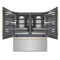 Autograph Edition 72 In. 39.6 Cu. Ft. French Door Built-in Bottom Freezer Refrigerator With Water Dispensers And Ice Makers In Satin Stainless Steel With Graphite Gray Interior And Champagne Bronze Accents