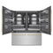 Autograph Edition 72 In. 39.6 Cu. Ft. French Door Built-in Bottom Freezer Refrigerator With Water Dispensers And Ice Makers In Satin Stainless Steel With Graphite Gray Interior And Champagne Bronze Accents