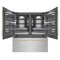 Autograph Edition 72 In. 39.6 Cu. Ft. French Door Built-in Bottom Freezer Refrigerator With Water Dispensers And Ice Makers In Satin Stainless Steel With Graphite Gray Interior And Champagne Bronze Accents
