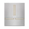 Autograph Edition 72 In. 39.6 Cu. Ft. French Door Built-in Bottom Freezer Refrigerator With Water Dispensers And Ice Makers In Satin Stainless Steel With Graphite Gray Interior And Polished Gold Accents