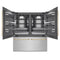 Autograph Edition 72 In. 39.6 Cu. Ft. French Door Built-in Bottom Freezer Refrigerator With Water Dispensers And Ice Makers In Satin Stainless Steel With Graphite Gray Interior And Polished Gold Accents