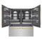 Autograph Edition 72 In. 39.6 Cu. Ft. French Door Built-in Bottom Freezer Refrigerator With Water Dispensers And Ice Makers In Satin Stainless Steel With Graphite Gray Interior And Polished Gold Accents