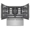 Autograph Edition 72 In. 39.6 Cu. Ft. French Door Built-in Bottom Freezer Refrigerator With Water Dispensers And Ice Makers In Satin Stainless Steel With Graphite Gray Interior And Matte Black Accents