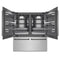 Autograph Edition 72 In. 39.6 Cu. Ft. French Door Built-in Bottom Freezer Refrigerator With Water Dispensers And Ice Makers In Satin Stainless Steel With Graphite Gray Interior And Matte Black Accents