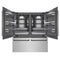 Autograph Edition 72 In. 39.6 Cu. Ft. French Door Built-in Bottom Freezer Refrigerator With Water Dispensers And Ice Makers In Satin Stainless Steel With Graphite Gray Interior And Matte Black Accents