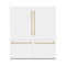 Autograph Edition 72 In. 39.6 Cu. Ft. French Door Built-in Bottom Freezer Refrigerator With Water Dispensers And Ice Makers In White Matte With Graphite Gray Interior And Champagne Bronze Accents