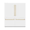 Autograph Edition 72 In. 39.6 Cu. Ft. French Door Built-in Bottom Freezer Refrigerator With Water Dispensers And Ice Makers In White Matte With Graphite Gray Interior And Champagne Bronze Accents