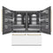 Autograph Edition 72 In. 39.6 Cu. Ft. French Door Built-in Bottom Freezer Refrigerator With Water Dispensers And Ice Makers In White Matte With Graphite Gray Interior And Polished Gold Accents