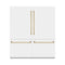 Autograph Edition 72 In. 39.6 Cu. Ft. French Door Built-in Bottom Freezer Refrigerator With Water Dispensers And Ice Makers In White Matte With Graphite Gray Interior And Polished Gold Accents