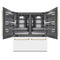Autograph Edition 72 In. 39.6 Cu. Ft. French Door Built-in Bottom Freezer Refrigerator With Water Dispensers And Ice Makers In White Matte With Graphite Gray Interior And Polished Gold Accents