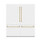 Autograph Edition 72 In. 39.6 Cu. Ft. French Door Built-in Bottom Freezer Refrigerator With Water Dispensers And Ice Makers In White Matte With Graphite Gray Interior And Polished Gold Accents