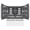 Autograph Edition 72 In. 39.6 Cu. Ft. French Door Built-in Bottom Freezer Refrigerator With Water Dispensers And Ice Makers In White Matte With Graphite Gray Interior And Matte Black Accents