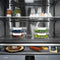 30 In. 16.1 Cu. Ft. Built-in Bottom Freezer Refrigerator With Water Dispenser And Ice Maker In Black Stainless Steel With Graphite Gray Interior