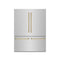Autograph Edition 60 In. 32.2 Cu. Ft. French Door Built-in Bottom Freezer Refrigerator With Water Dispenser And Ice Maker In Stainless Steel With Graphite Gray Interior And Polished Gold Accents