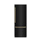 Autograph Edition 30 In. 16.1 Cu. Ft. Built-in Bottom Freezer Refrigerator With Water Dispenser And Ice Maker In Black Stainless Steel With Graphite Gray Interior And Champagne Bronze Accents